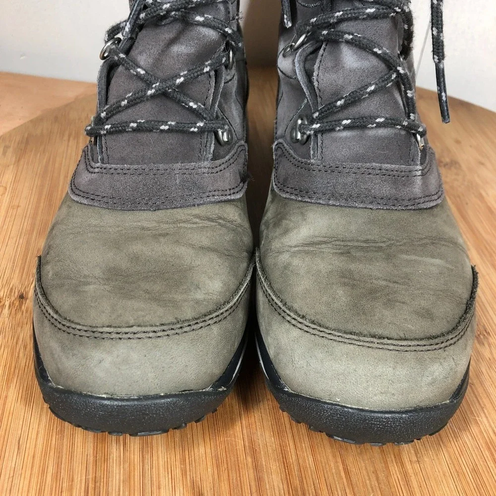 Salomon Hime Womens 7.5 shoes Gray Suede Insulated Winter Mid Calf boots